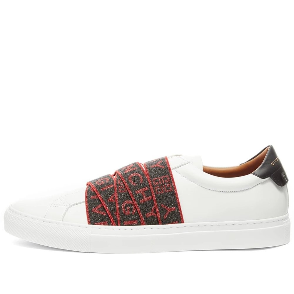 GIVENCHY PARIS Urban Street Low Webbing White Red Black Men's Sneakers - Picture 6 of 6
